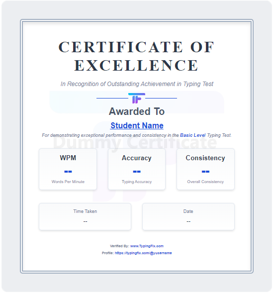 Typing Certificate